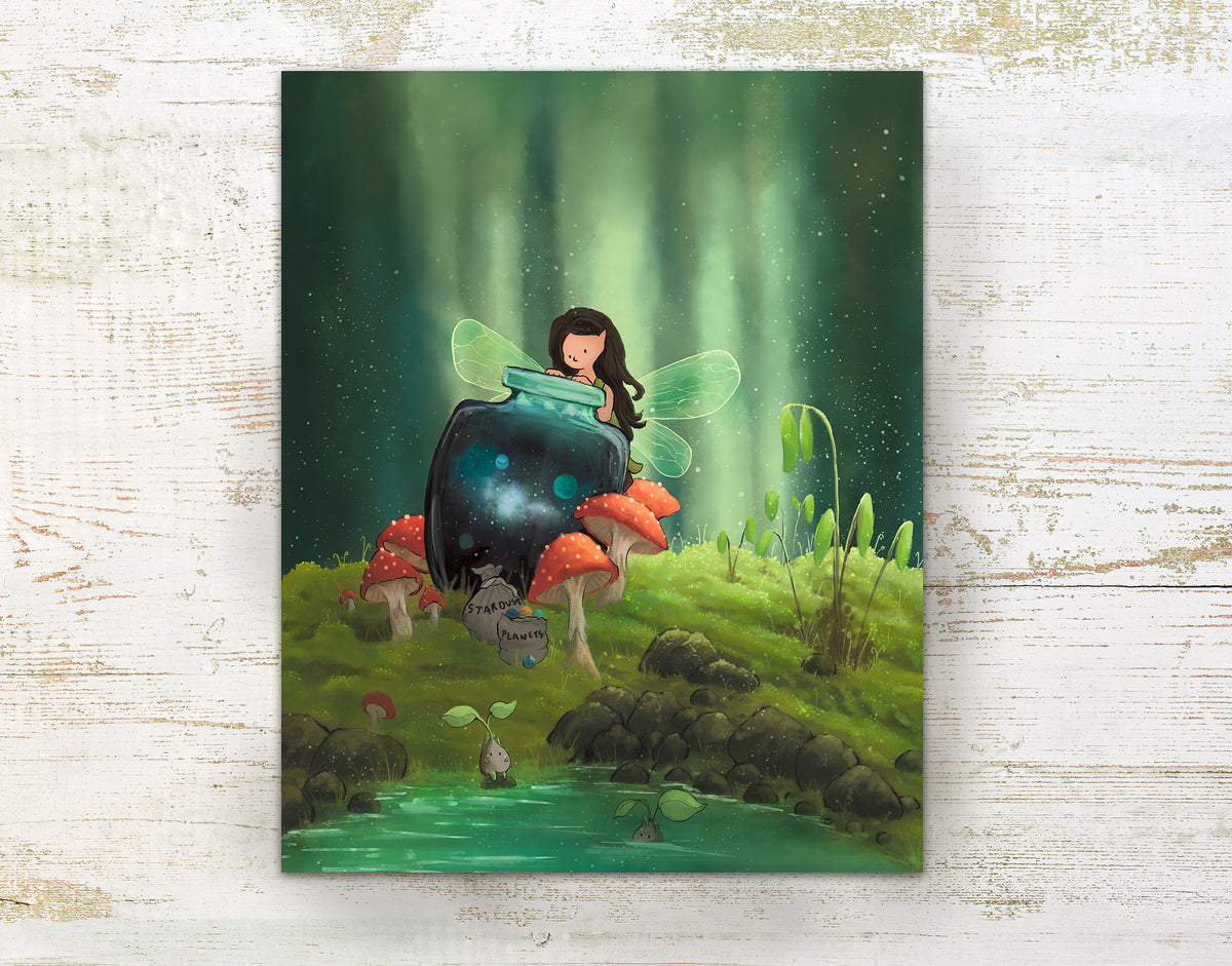 Fairy and Galaxy Jar Art Print– Lower Woodland Studio